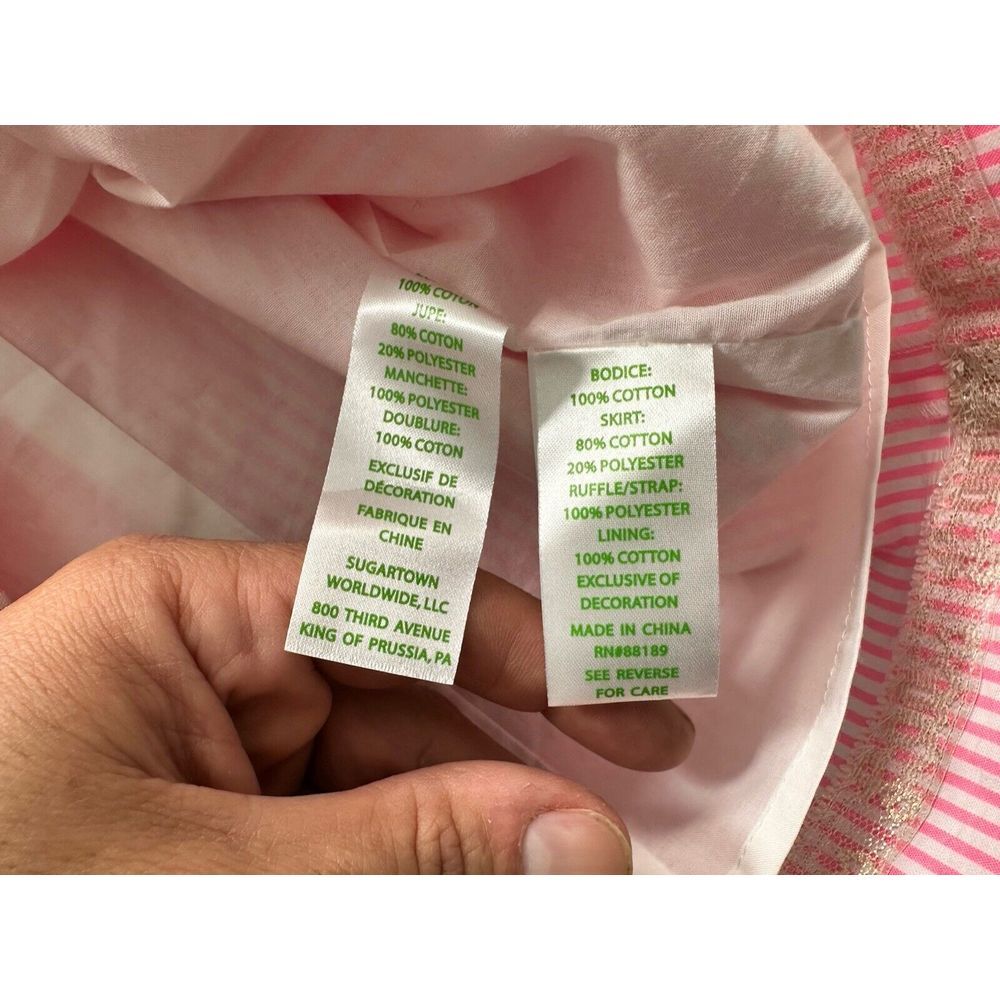 Lilly Pulitzer Maya‎ Shift Dress White & Pink Seersucker Size 0 NEW - Picture 11 of 12